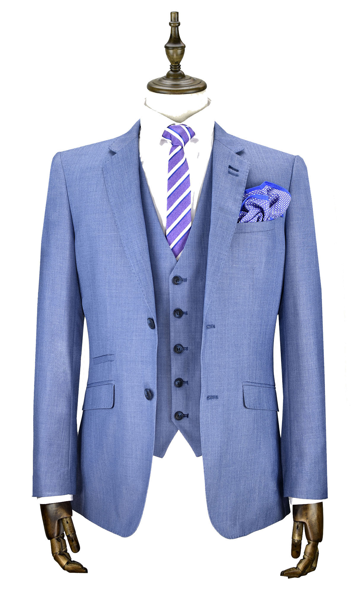 sky blue pant suit