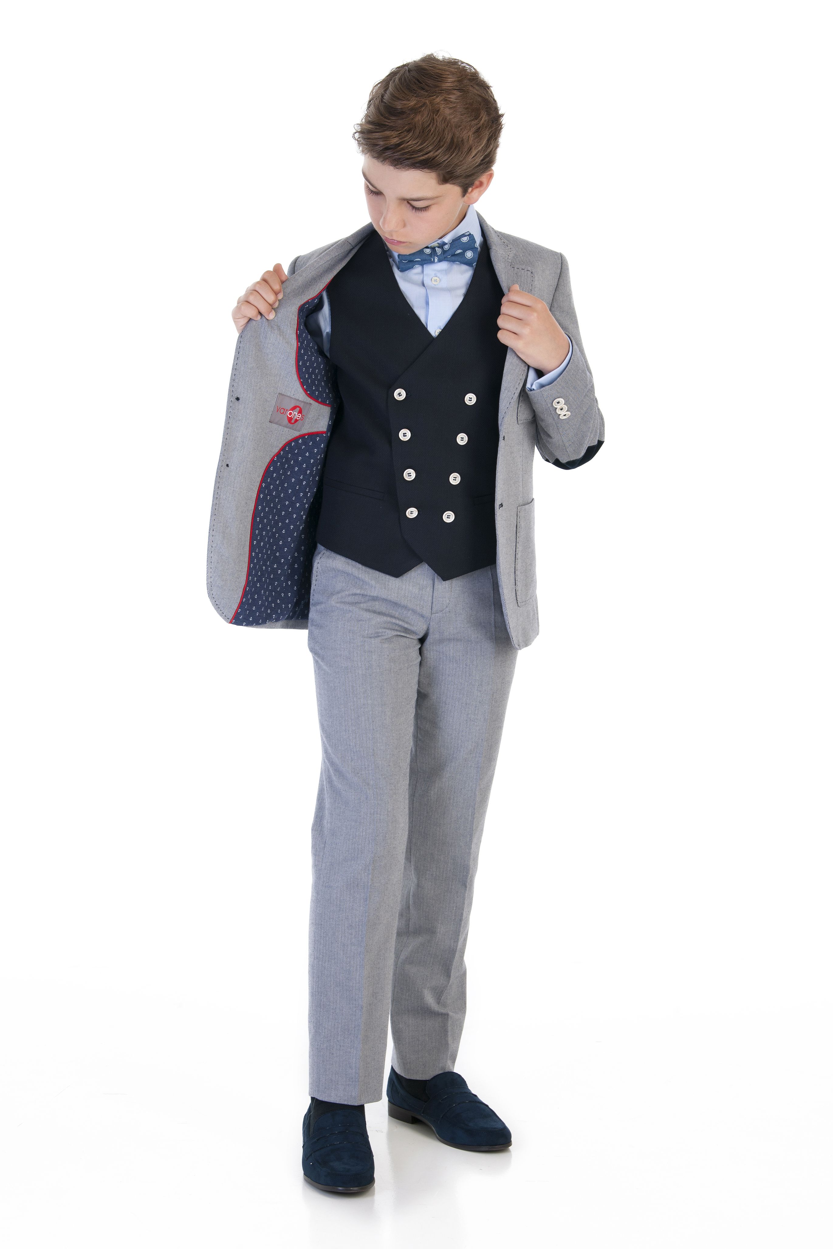 Grey & Navy Three Piece Suit – Esquire Formal Menswear